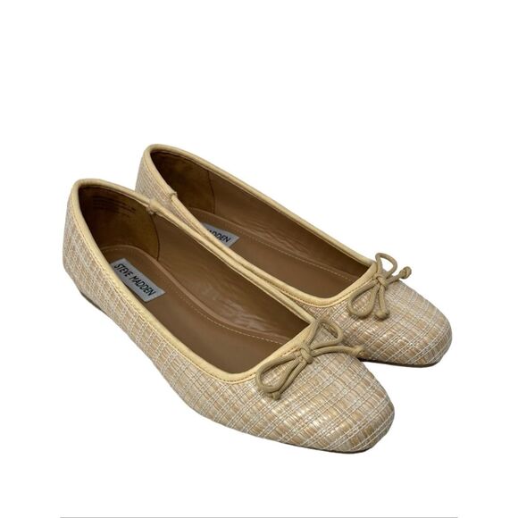 Steve Madden Seemly Bow Ballerina Flats Beige / Tan Size 8.5M - Picture 5 of 8